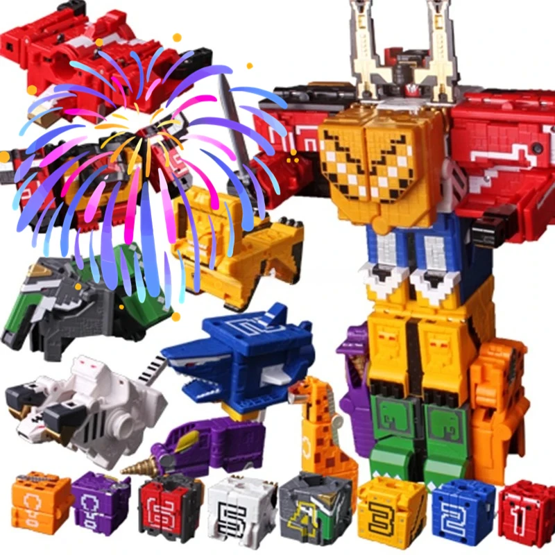 Leistungsstarkes Lernspielzeug Mathe-Würfel Transformations-Roboter Ziffern-Puzzle Ranger Tiere Jungen-Spielzeug Für Kinder Leistungsstarkes Lernspielzeug Mathe-Würfel Transformations-Roboter Ziffern-Puzzle Ranger Tiere Jungen-Spielzeug Für Kinder