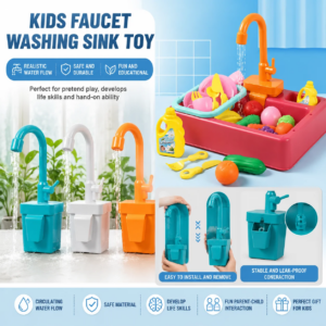 1 Stück Spielzeug-Küchenarmatur zum Vortäuschen, Ersatz-Spülbeckenarmatur, Spielküchenzubehör für Kinder, Jungen, Mädchen, Küchenspülbecken-Spielzeug