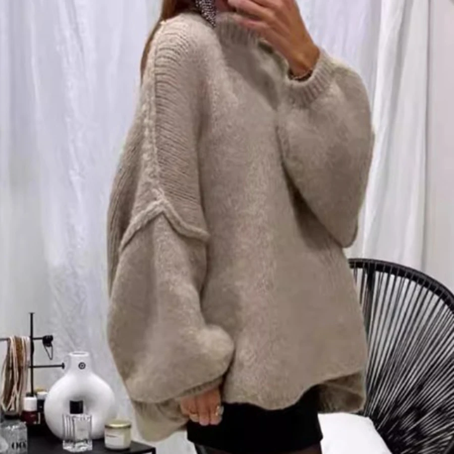 Trend Damen Warm Loose Knit Pullover Pullover Oversize Soild Color Pullover Herbst Alternative Kleidung Trend Damen Warm Loose Knit Pullover Pullover Oversize Soild Color Pullover Herbst Alternative Kleidung – Bild 3