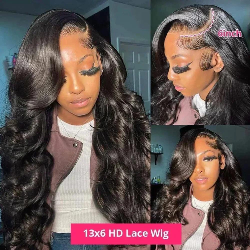 250 Dichte Echthaar Body Wave 13X6 Hd Lace Frontal Perücken 30 40 Zoll Schwarz Loose Water 13X4 Lace Front Perücke 5X5 Kleberloser Verschluss 250 Dichte Echthaar Body Wave 13X6 Hd Lace Frontal Perücken 30 40 Zoll Schwarz Loose Water 13X4 Lace Front Perücke 5X5 Kleberloser Verschluss - Image 4