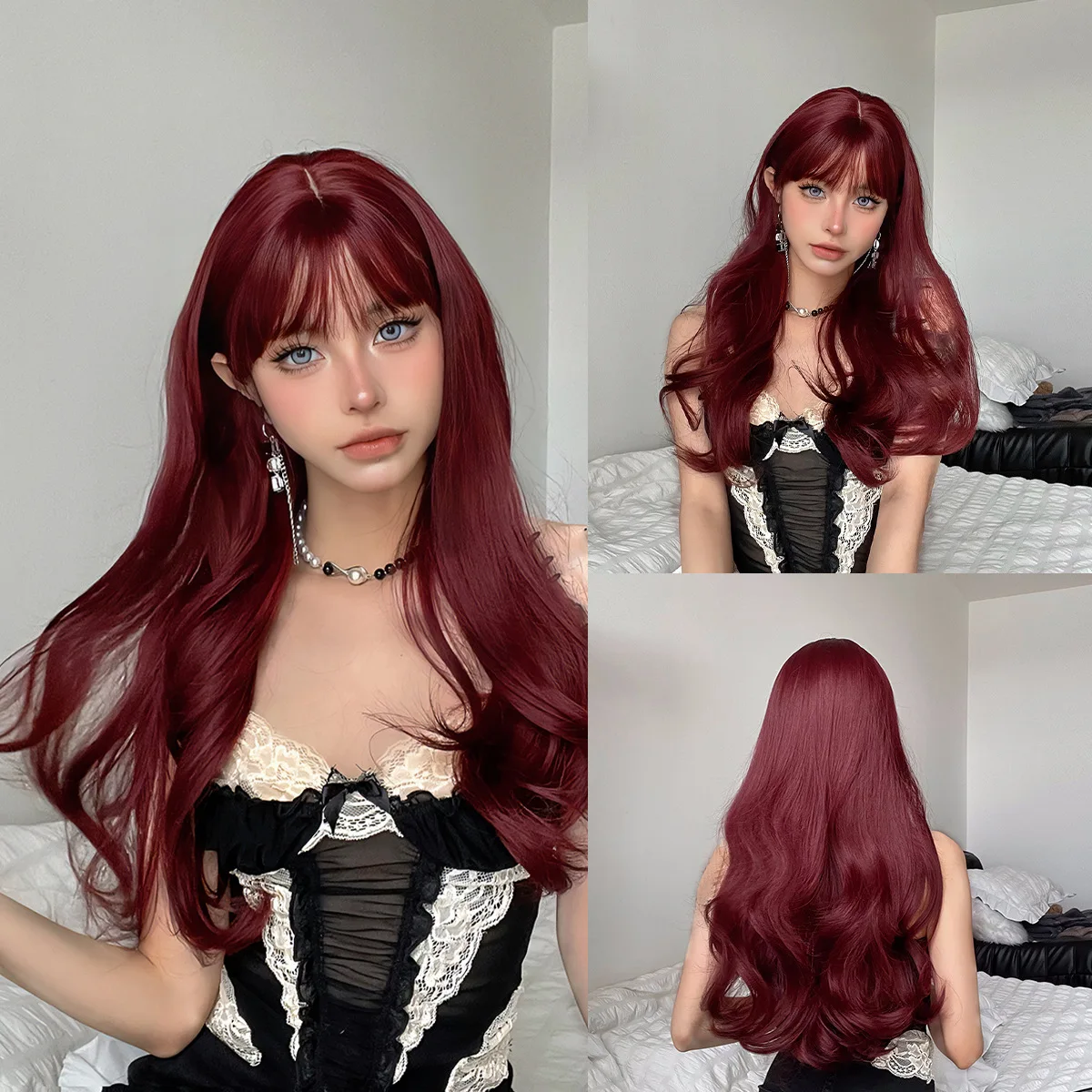 Allbell Magique Blue Hair Wig With Bangs Long Wavy Synthetic Wig Baby Blue Curly Wig For Women Daily Party Use Heat Resistant Allbell Magique Blue Hair Wig With Bangs Long Wavy Synthetic Wig Baby Blue Curly Wig For Women Daily Party Use Heat Resistant - Image 23