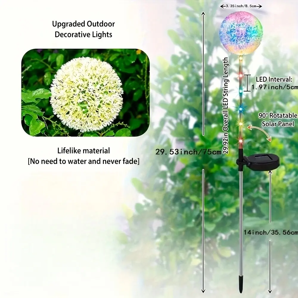Solar-Led-Löwenzahn-Lichter, Wasserdichte Dekorative Außenleuchten, Landschaftsbeleuchtung Für Garten, Rasen, Hof, Weg Und Topfpflanze Solar-Led-Löwenzahn-Lichter, Wasserdichte Dekorative Außenleuchten, Landschaftsbeleuchtung Für Garten, Rasen, Hof, Weg Und Topfpflanze - Image 5