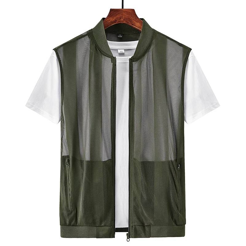 Summer Men Mesh Hollow Waistcoat Breathable Outdoor Sports Coat High-Quality Design Leisure Vest Men Summer Men Mesh Hollow Waistcoat Breathable Outdoor Sports Coat High-Quality Design Leisure Vest Men