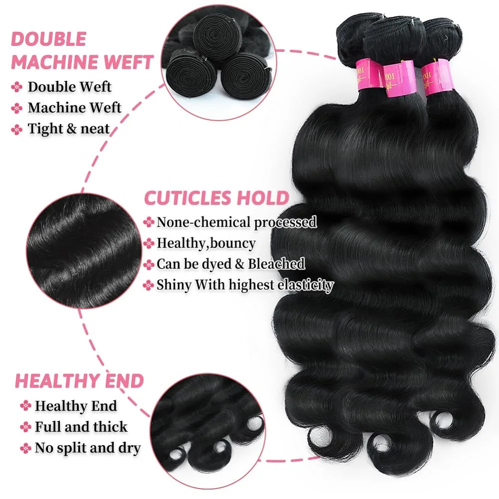 Body Wave Echthaar-Bündel, Naturfarben, Remy, 1/3/4 Stück, 10–40 Zoll Body Wave Echthaar-Bündel, Naturfarben, Remy, 1/3/4 Stück, 10–40 Zoll - Image 6