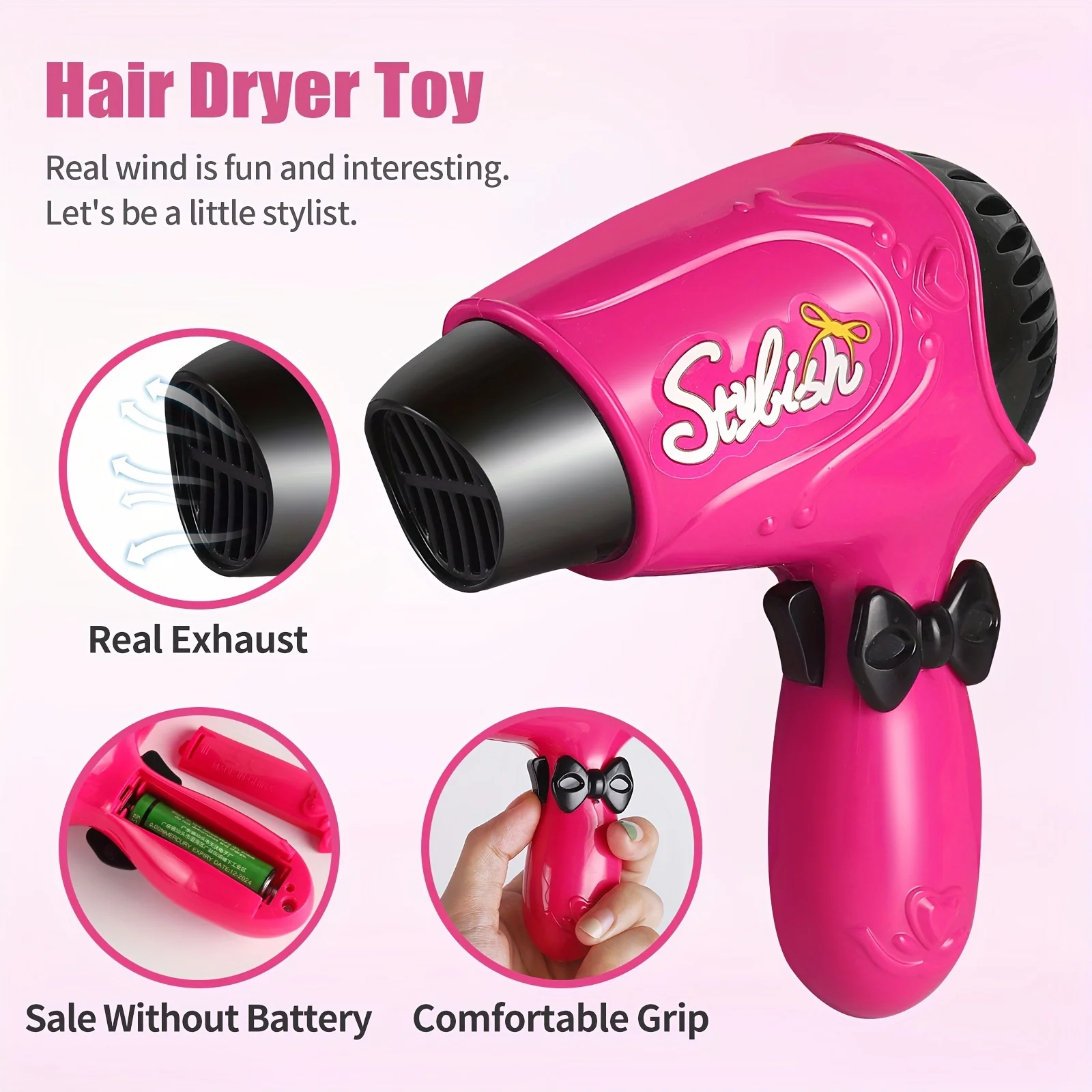 Rollenspiel Mädchen Schönheits Salon Spielzeug Set Mit Haartrockner, Friseur Schürze Und Styling-Zubehör-Perfekt Für Einfalls Reiche Spiel Geschenk Rollenspiel Mädchen Schönheits Salon Spielzeug Set Mit Haartrockner, Friseur Schürze Und Styling-Zubehör-Perfekt Für Einfalls Reiche Spiel Geschenk - Image 6