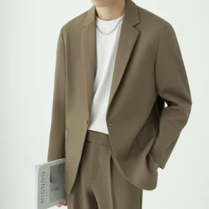 Suits Men's Fashionable Banquet Solid-color Dance Host Casual Wedding Banquet Dress Performance Korean-style Rugged Smart Suit