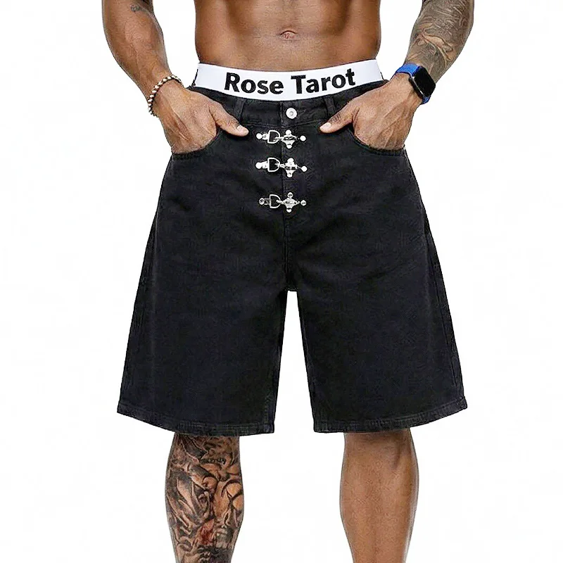 Metal Buckle Short Baggy Jeans Men Summer Streetwear Hip Hip Loose Fashion Denim Wide Leg Jeans Shorts Jorts Pant Metal Buckle Short Baggy Jeans Men Summer Streetwear Hip Hip Loose Fashion Denim Wide Leg Jeans Shorts Jorts Pant