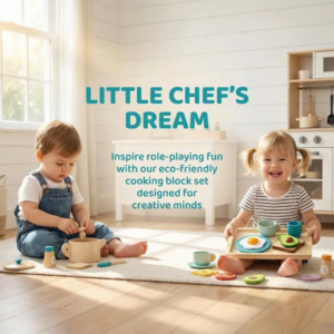 Wooden Kids Kitchen Playset Pretend Cooking Toys Early Learning Role Play Cookware Set Indoor Gift
