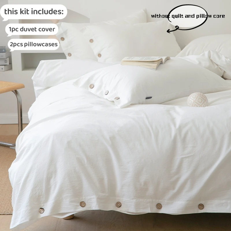 3Pcs 100% Cotton Bedding Set Double Duvet Cover Set 220X240 Solid Twist Cotton King Size Bedding Set Quilt Cover Set 3Pcs 100% Cotton Bedding Set Double Duvet Cover Set 220X240 Solid Twist Cotton King Size Bedding Set Quilt Cover Set