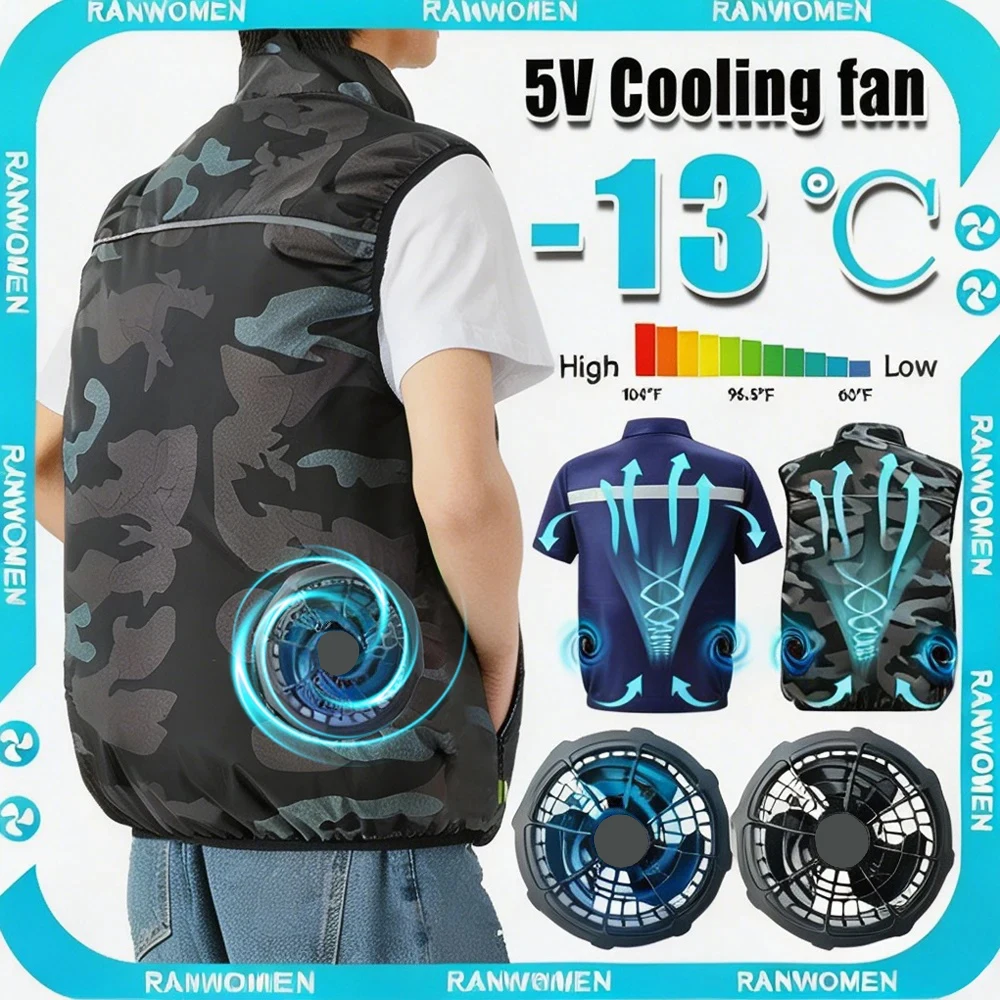 Kühlweste Zur Schnellen Abkühlung, Klimaanlagen-Jacke Mit Dc-Schnellventilator Für Heißes Wetter, Herren-Outdoor-Wanderjacke, Sommer-Kühlweste Kühlweste Zur Schnellen Abkühlung, Klimaanlagen-Jacke Mit Dc-Schnellventilator Für Heißes Wetter, Herren-Outdoor-Wanderjacke, Sommer-Kühlweste