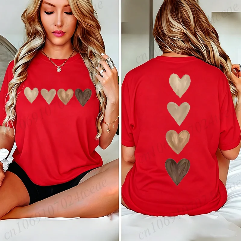 Women'S Gothic Heart Print T Shirt Vintage Retro Casual Tee Clothing Short Sleeve Crew Neck Graphic Top Summer Fashion T-Shirts Women'S Gothic Heart Print T Shirt Vintage Retro Casual Tee Clothing Short Sleeve Crew Neck Graphic Top Summer Fashion T-Shirts - Image 5