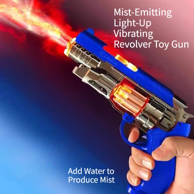 Jungen-Revolver-Spielzeugpistole Mit Nebel-Licht-Vibrations-Effekten, Nicht-Schussfähige Sicherheitsspielzeugwaffe Für Vorschul-Partys Jungen-Revolver-Spielzeugpistole Mit Nebel-Licht-Vibrations-Effekten, Nicht-Schussfähige Sicherheitsspielzeugwaffe Für Vorschul-Partys