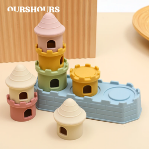 8 teile/satz Baby Silikon Schloss Stapeln Spielzeug Frühe Pädagogische Montessori Bausteine für Kleinkinder Kinder Stapelbare Spielzeug Geschenke