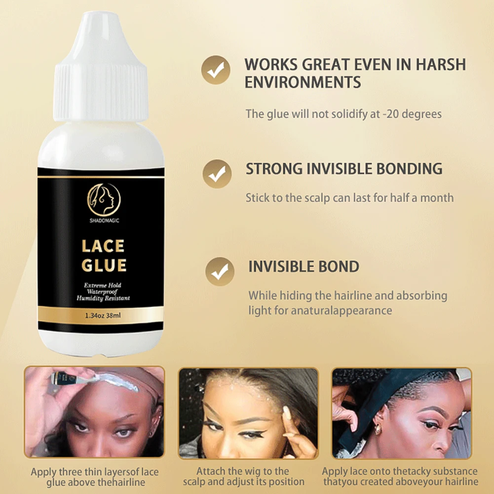 Wig Adhesive Strong Hold Lace Glue And Adhesive Remover For Wigs Extreme Hold Hair Replacement Adhesive For Toupee Systems Wig Adhesive Strong Hold Lace Glue And Adhesive Remover For Wigs Extreme Hold Hair Replacement Adhesive For Toupee Systems - Image 4