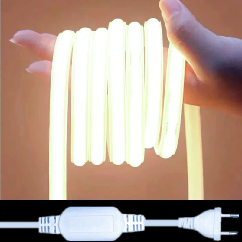 Cob-Led-Streifen, 220 V, Schalter/Dimmbar, Eu-Stecker, 288 Leds/M, 3000 K, 6000 K, Ra90, Outdoor-Garten-Fob-Led-Band, Schlafzimmer- Und Küchenbeleuchtung Cob-Led-Streifen, 220 V, Schalter/Dimmbar, Eu-Stecker, 288 Leds/M, 3000 K, 6000 K, Ra90, Outdoor-Garten-Fob-Led-Band, Schlafzimmer- Und Küchenbeleuchtung - Image 7