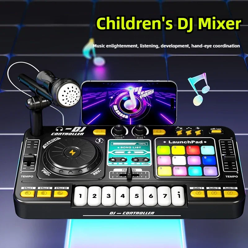 Kinder Dj Controller Musik Spielzeug Mixer Mit Mikrofon Led Licht Elektronische Musik Spiel Dj Plattenspieler Für Kinder Geburtstag Geschenke Kinder Dj Controller Musik Spielzeug Mixer Mit Mikrofon Led Licht Elektronische Musik Spiel Dj Plattenspieler Für Kinder Geburtstag Geschenke