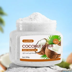 350g Coconut Scrub Is Rich in Skin Care Ingredients Such as Walnut Shell Powder, Glycerin, and Coconut Extract, with a Fresh Coconut Scent. It Contains Gentle and Fine Scrub Particles That Deeply Cleanse the Skin, Removing Impurities, Physically Exfoliating, Deeply Nourishing, and Providing a Refres