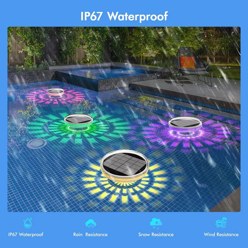 Solar-Schwimmlicht, Poolleuchten, Die Mit Fernbedienung Schweben, Modi 9, Beleuchtungs-Timing-Modus, Ip67 Wasserdicht, Für Poolpartys Solar-Schwimmlicht, Poolleuchten, Die Mit Fernbedienung Schweben, Modi 9, Beleuchtungs-Timing-Modus, Ip67 Wasserdicht, Für Poolpartys - Image 3