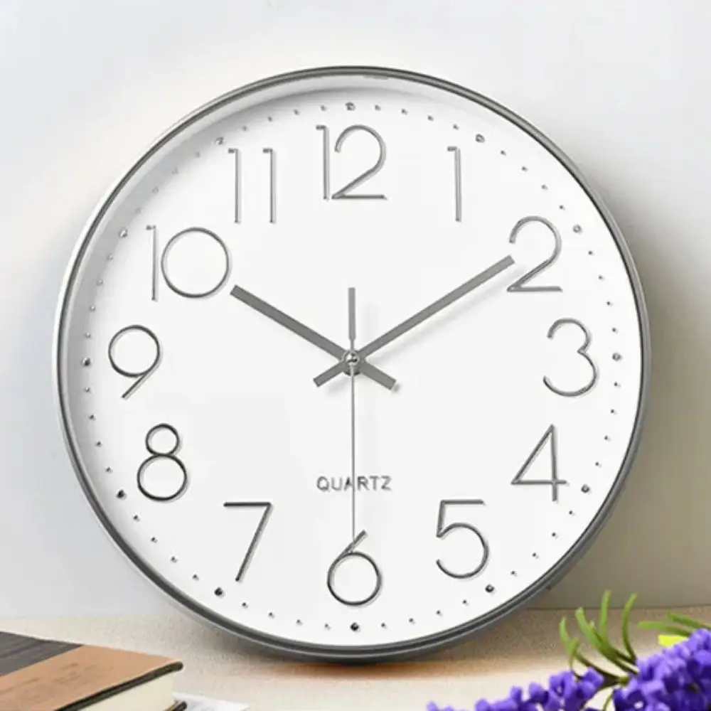 8 Zoll 20 cm modische, leise, nicht tickende Wanduhr, kreative dreidimensionale Wanduhr mit digitaler Skala für Wohnzimmer und Schlafzimmer – Bild 6
