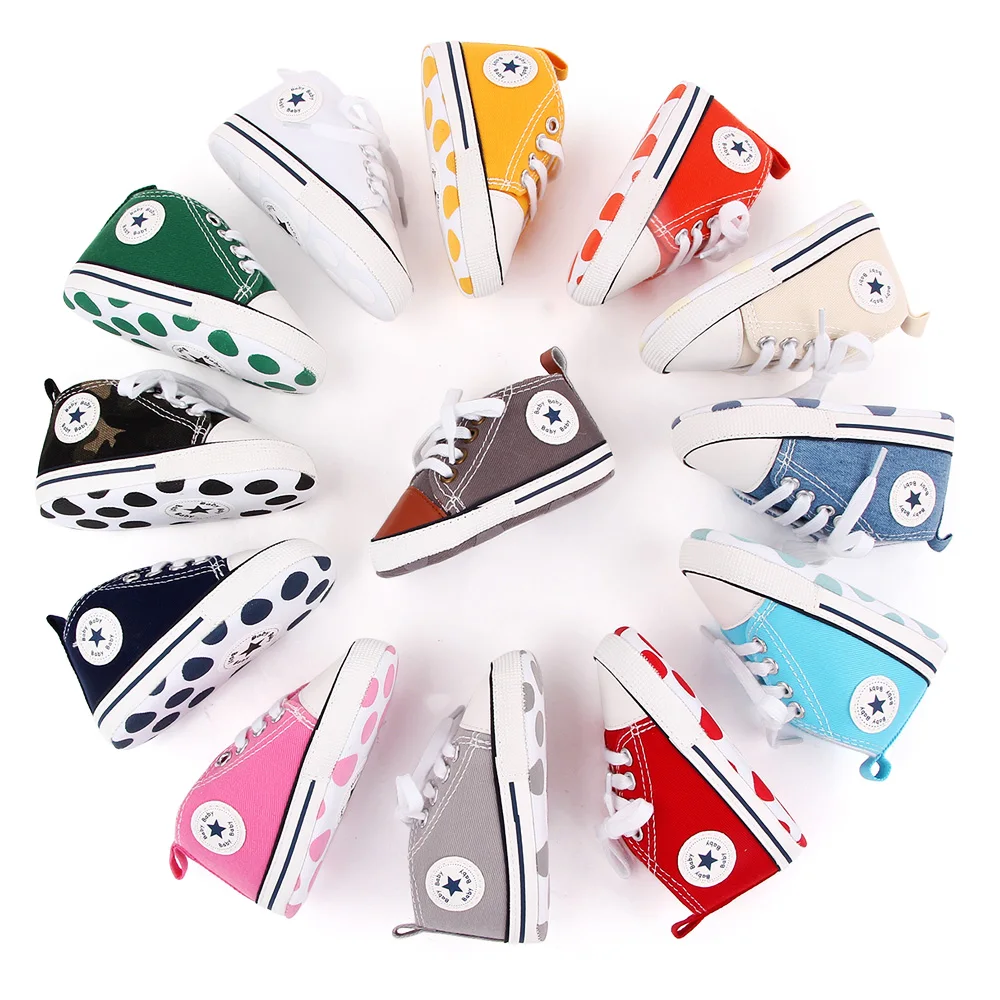 New Baby Shoes Boys Girls Classic Canvas Casual Sneakers Spring Newborn First Walker Toddler Soft Sole Non-Slip Walking Shoes - Image 5