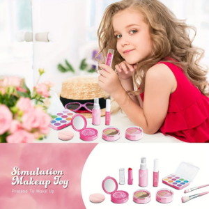 10-teiliges vorgetäuschtes Make-up-Spielset für Mädchen, ungiftiges Kosmetikset zum Spielen von Weihnachten, Halloween, Geburtstagsgeschenken