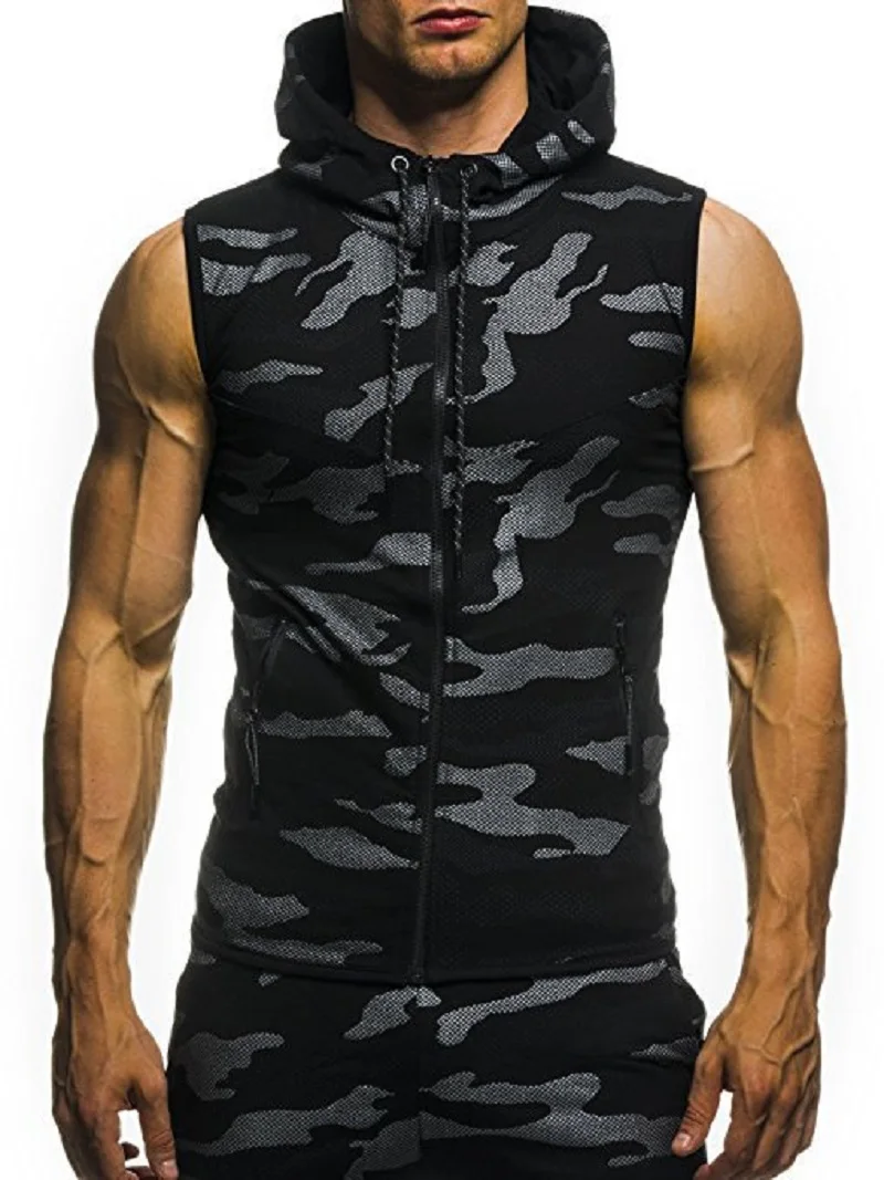 2025 Neue Mode Zipper Strickjacke Pullover Herren Ärmellose Weste Mit Kapuze Jacke Plus Größe S-4Xl Streetwear Weste Hoodies 2025 Neue Mode Zipper Strickjacke Pullover Herren Ärmellose Weste Mit Kapuze Jacke Plus Größe S-4Xl Streetwear Weste Hoodies - Image 4