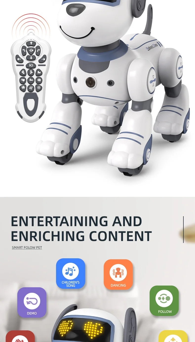 Intelligenter Roboterhund: Sprachsteuerung, Programmierbare Stunts, Berührungserkennung, Musik &Amp; Tanz, Geschenk Für Jungen Und Kinder Intelligenter Roboterhund: Sprachsteuerung, Programmierbare Stunts, Berührungserkennung, Musik &Amp; Tanz, Geschenk Für Jungen Und Kinder - Image 4
