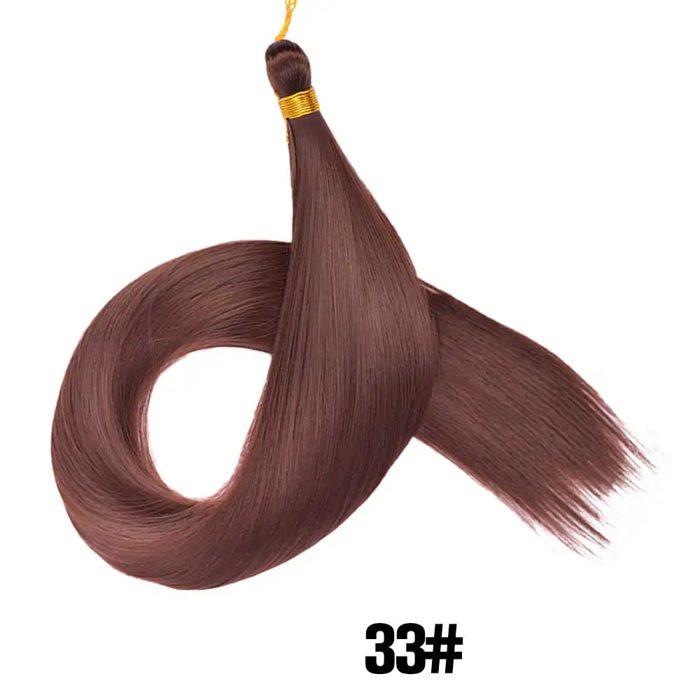 28 Inch 150G Bone Straight Silky Crochet Braiding Hair Synthetic Bulk High Temperature Hair Bundles Extension For Women 28 Inch 150G Bone Straight Silky Crochet Braiding Hair Synthetic Bulk High Temperature Hair Bundles Extension For Women - Image 8