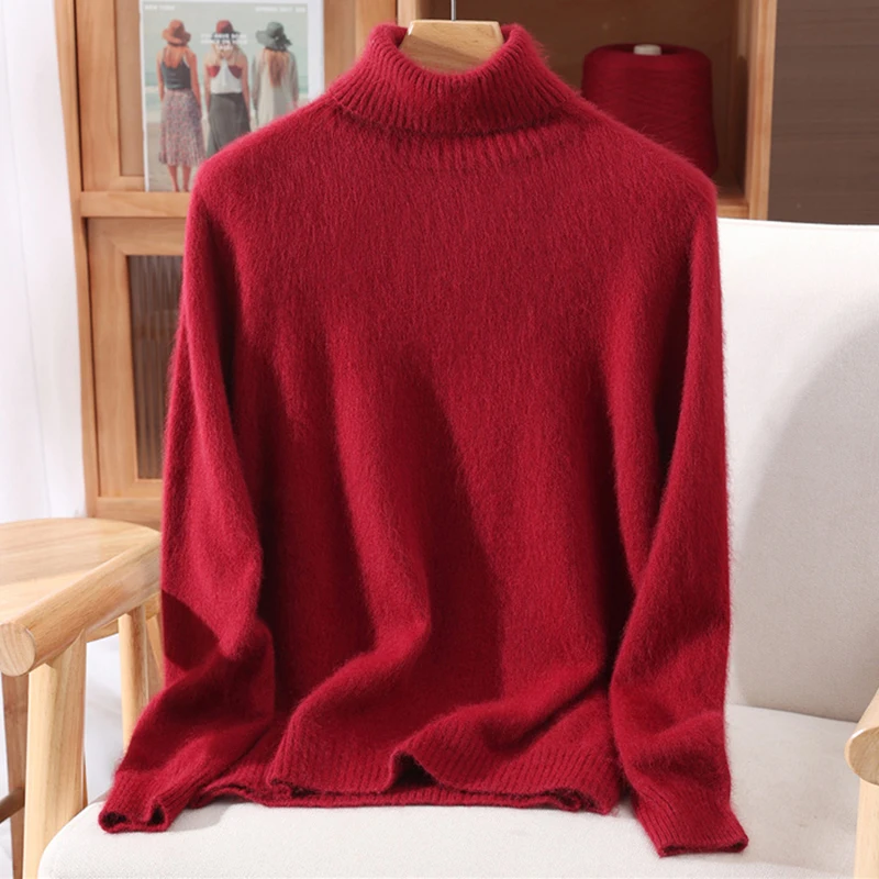 Herbst Und Winter Nerz Kaschmir Pullover Frauen Hochgeschlossenen Pullover Pullover Lose Bodenbildung Wolle Mantel Warme Plus Größe Herbst Und Winter Nerz Kaschmir Pullover Frauen Hochgeschlossenen Pullover Pullover Lose Bodenbildung Wolle Mantel Warme Plus Größe - Image 7
