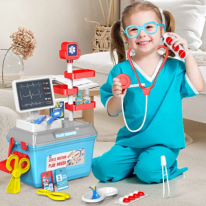 Kids Pretend Play Toy Set Simulation Doctor Kit Hamburger Ice Cream Dessert Career Role Play Toys Interactive Educational Toy