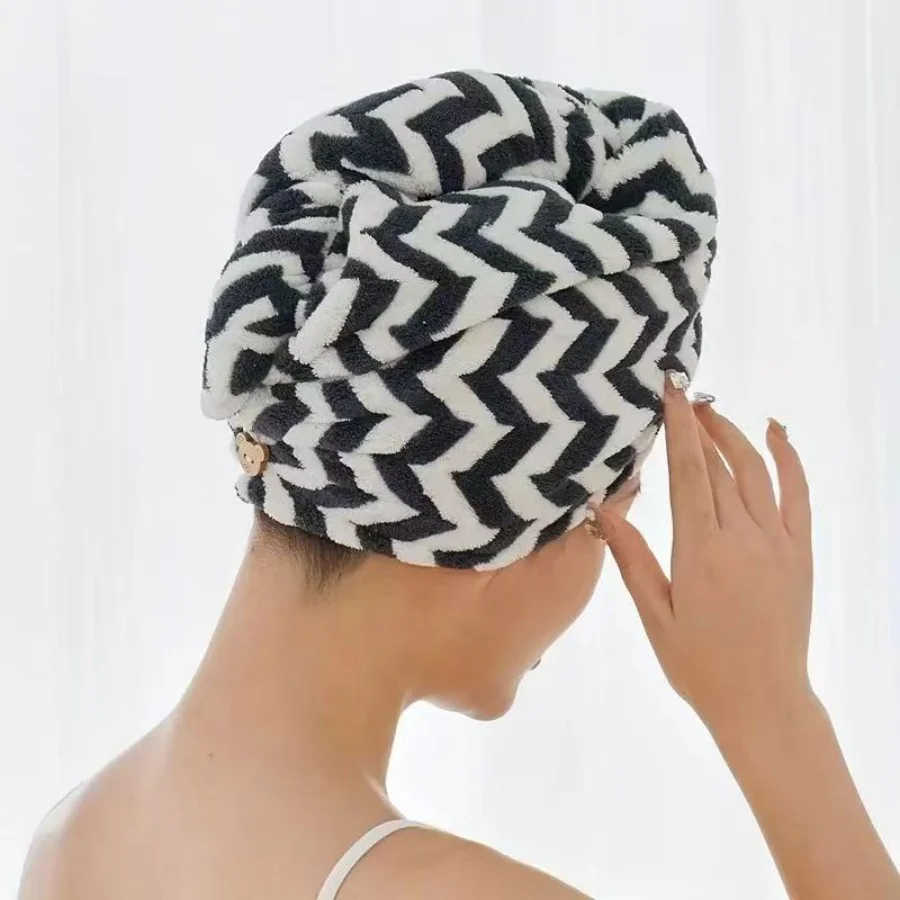 Gestreiftes Mikrofaser-Haartrockenhandtuch, Schnell Trocknendes, Saugfähiges, Weiches Haarhandtuch Zum Bade- Und Strand- Und Reisehandtuch Gestreiftes Mikrofaser-Haartrockenhandtuch, Schnell Trocknendes, Saugfähiges, Weiches Haarhandtuch Zum Bade- Und Strand- Und Reisehandtuch - Image 5