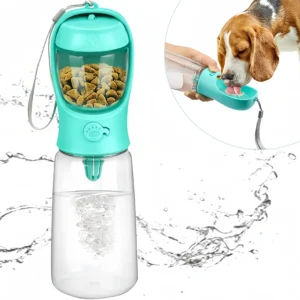 Tragbare Haustier-Wasserflasche Aus Lebensmittelechtem Material, Reise-Trinkflasche Für Hunde Und Katzen Mit Futterbehälter, Welpen-Wasserflasche