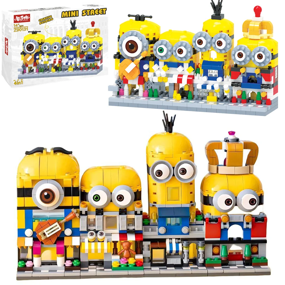 4Pcs Minions Building Blocks Cute Cartoon Anime Peripheral Desktop Decoration Assembly Model Interactive Educational Toy Gift 4Pcs Minions Building Blocks Cute Cartoon Anime Peripheral Desktop Decoration Assembly Model Interactive Educational Toy Gift