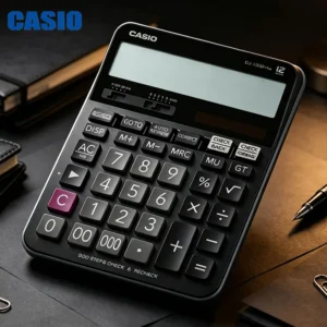 Casio DJ-120D Ergonomischer Taschenrechner - Liegt Bequem in der Hand, tragbar und praktisch für Reisen. Reisekalkulations-Tool