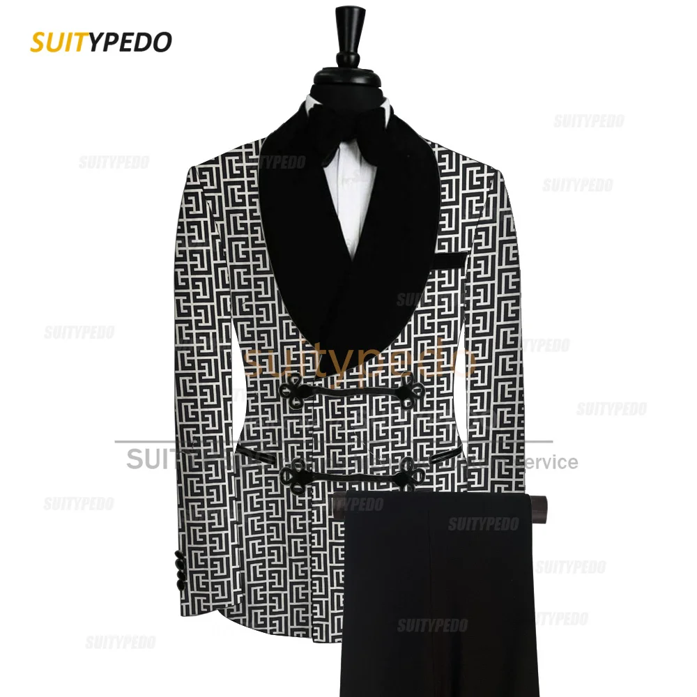 Herren Jacquard-Anzug 2-Teilig, Slim Fit, Sakko Und Hose, Nach Maß Herren Jacquard-Anzug 2-Teilig, Slim Fit, Sakko Und Hose, Nach Maß