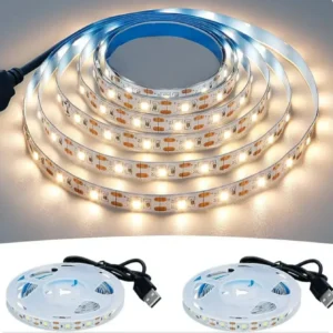 DC 5 V USB-LED-Streifen 2835, weiß, warmweiß, LED-Streifen, TV-Hintergrundbeleuchtung, Klebeband, Heimdekoration, Lampe, 1–5 m, LED-Lichterkette