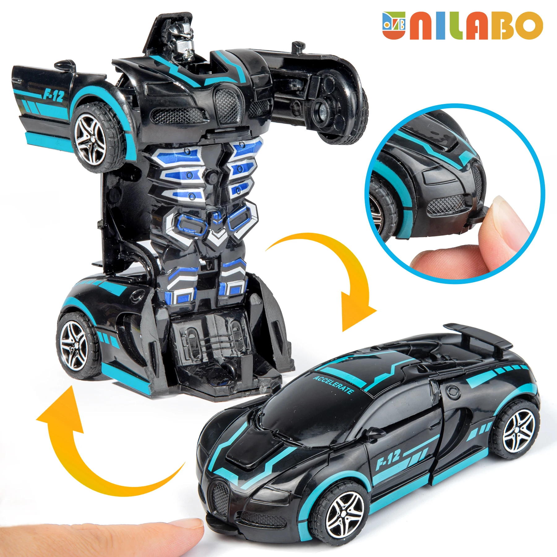 Verwandelbares Roboter-Sportwagen-Spielzeug, Keine Batterien, Pädagogisches Geschenk Für Kinder, Farbenfrohes Modellfahrzeug Zum Spielen Und Lernen Verwandelbares Roboter-Sportwagen-Spielzeug, Keine Batterien, Pädagogisches Geschenk Für Kinder, Farbenfrohes Modellfahrzeug Zum Spielen Und Lernen - Image 4
