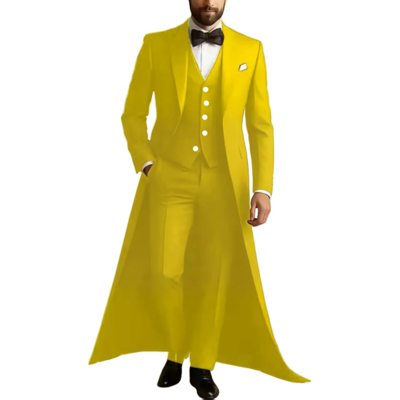 Long Jacket Business Formal Men Suit Groom Groomsman Tailored Costume Homme 3-Piece Fashion Clothing Set Jacket Pants Vest Long Jacket Business Formal Men Suit Groom Groomsman Tailored Costume Homme 3-Piece Fashion Clothing Set Jacket Pants Vest – Bild 12