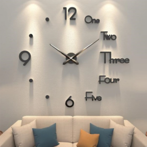 3D Wanduhr DIY Große Wanduhren Modernes Wohnzimmer Acryl Spiegelaufkleber Selbstklebende Quarzuhr Stille Heimdekoration