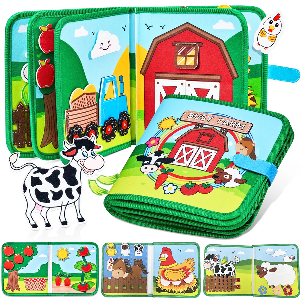 Beschäftigt Board Montessori Spielzeug Für Kleinkinder Bauernhof Tier Geschichte Beschäftigt Buch Sensorisches Spielzeug Vorschule Lernen Feinmotorik Reise Aktivitäten Beschäftigt Board Montessori Spielzeug Für Kleinkinder Bauernhof Tier Geschichte Beschäftigt Buch Sensorisches Spielzeug Vorschule Lernen Feinmotorik Reise Aktivitäten