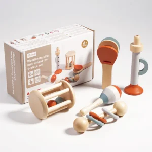 Baby-Musikinstrumente-Set, 5 Teile – Rasseln und Montessori-Spielzeug