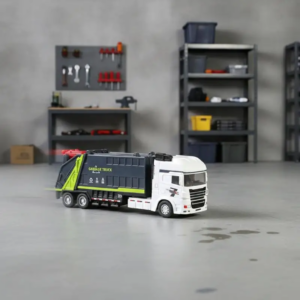 Garbage Truck Toy Press Powered Simulation Trash Truck Model BPA Free Educational Toy for 3-7 Years Old Boys Girls Gift