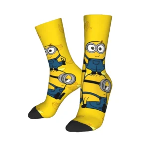 Paar-Socken mit Cartoon-M-Minions-Motiv, rutschfeste, atmungsaktive Socken, Herbst-Freizeit-Design, Klettersocken