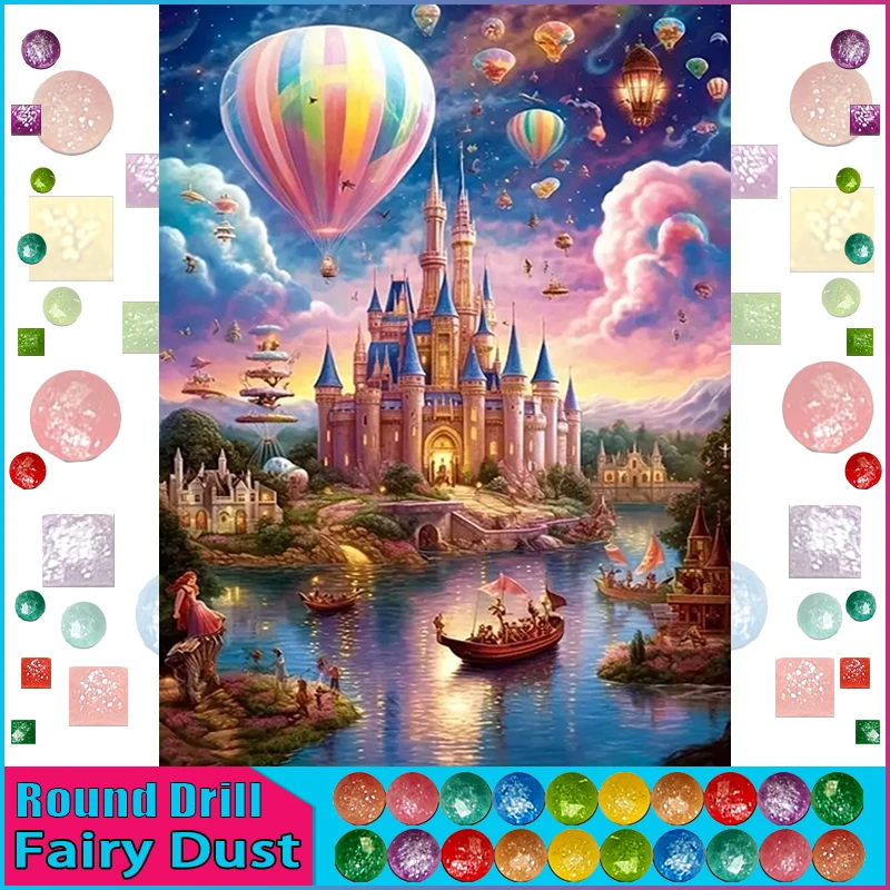 Homfun Fee Staub Ab Strass Malerei Kristall Dekor Diy Diamant Malerei „Landschaft Schloss Ballon“ 3D Muster Diamant Stickerei Homfun Fee Staub Ab Strass Malerei Kristall Dekor Diy Diamant Malerei „Landschaft Schloss Ballon“ 3D Muster Diamant Stickerei – Bild 10