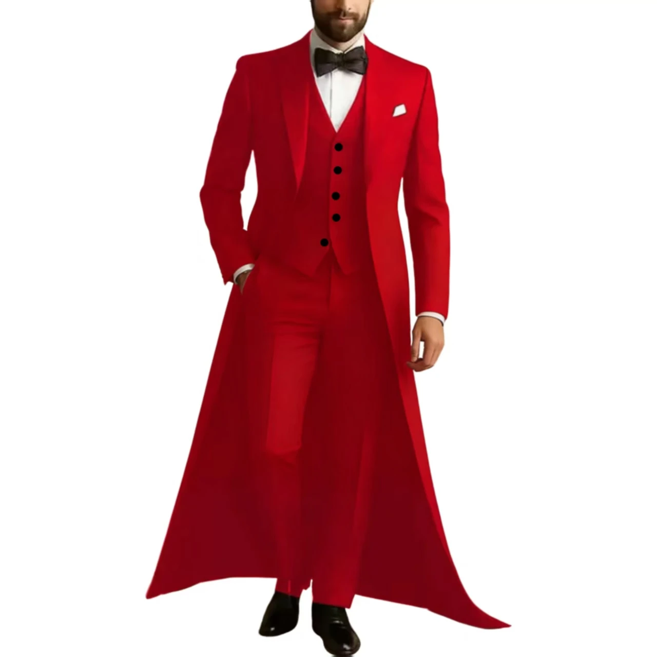 Long Jacket Business Formal Men Suit Groom Groomsman Tailored Costume Homme 3-Piece Fashion Clothing Set Jacket Pants Vest Long Jacket Business Formal Men Suit Groom Groomsman Tailored Costume Homme 3-Piece Fashion Clothing Set Jacket Pants Vest – Bild 16