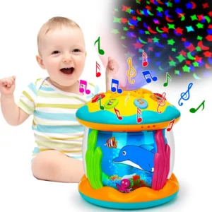 Musikalischer Meereslicht-Projektor für Babys und Kleinkinder – Dekorative Lichtprojektion mit Musik und maritimen Motiven