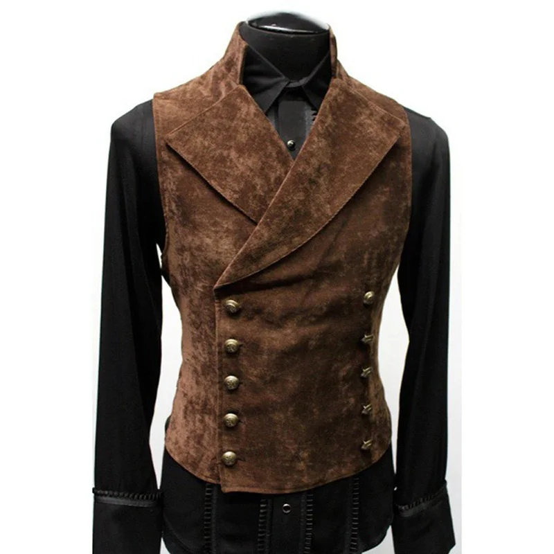 Herren Gothic Weste Kostüm Gothic Herren Polyester Brustweste Doppelweste Viktorianische Weste Herren Gothic Weste Kostüm Gothic Herren Polyester Brustweste Doppelweste Viktorianische Weste - Image 3
