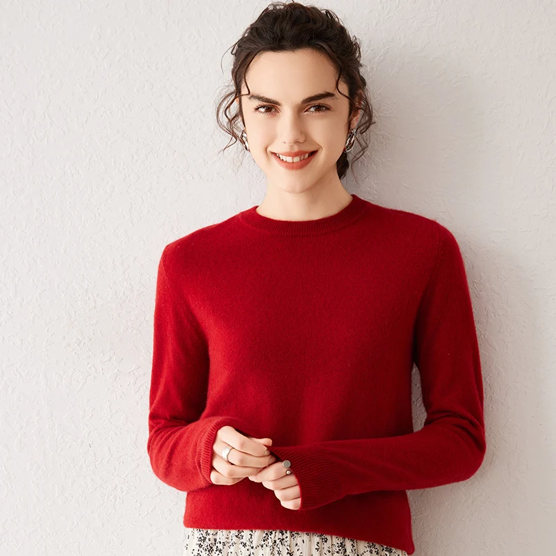 Damen 100% Reiner Kaschmir-Pullover 2026 Herbst Winter Rundhals Langarm Warm Weich Gestrickter Pullover Neue Strick-Oberteile Damenkleidung Damen 100% Reiner Kaschmir-Pullover 2026 Herbst Winter Rundhals Langarm Warm Weich Gestrickter Pullover Neue Strick-Oberteile Damenkleidung – Bild 8