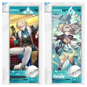 Game Scroll Leinwand-Poster, Wandbehang, Gemälde, Aventurine Firefly Fugue Anaxa Mydei Castorice, Heimdekoration
