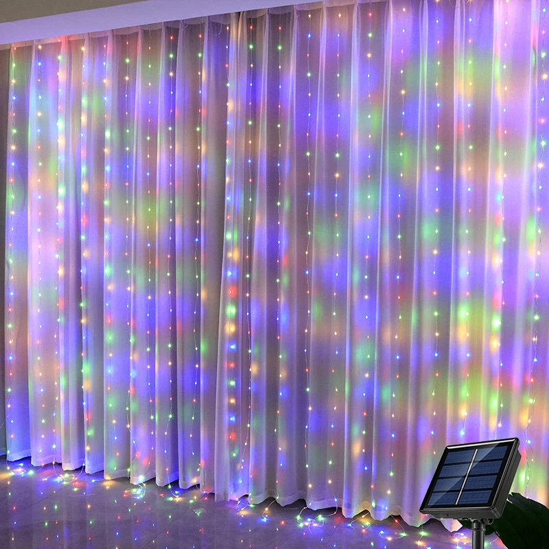 Solar-Led-Vorhang-Licht, Outdoor-Girlande, Solar-Fee-Lichterkette, Kupferdraht-Lampen Für Garten, Hof, Hochzeit, Party, Urlaubsdekoration Solar-Led-Vorhang-Licht, Outdoor-Girlande, Solar-Fee-Lichterkette, Kupferdraht-Lampen Für Garten, Hof, Hochzeit, Party, Urlaubsdekoration - Image 9